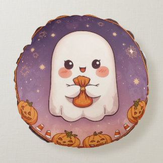 Coussins Ronds Kawaii Ghost Round Pillow 