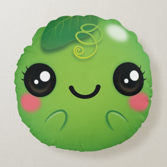 Coussins Ronds Kawaii Pea (Devant)