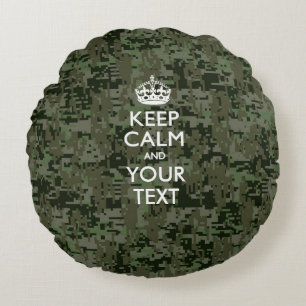 Coussins Ronds KEEP CALM PERSONNALISÉ ET VOTRE Camo Numérique De