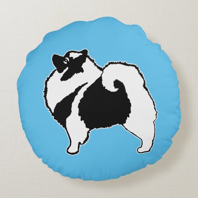 Coussins Ronds Keeshond Graphics - Cute Original Chig Art (Dos)