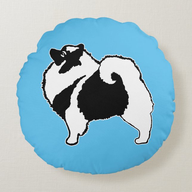 Coussins Ronds Keeshond Graphics - Cute Original Chig Art (Devant)