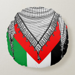 Coussins Ronds Keffiyeh Écharpe palestinienne tissu traditionnel
