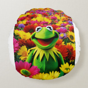 Coussins Ronds Kermit's Field of Joy : A Colorful Frolic"