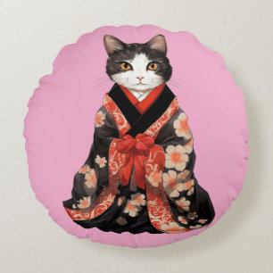 Coussins Ronds Kimono Cat (PINK)