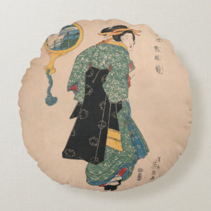 Coussins Ronds Kimono Woman Courtesan