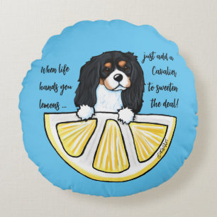 Coussins Ronds KiniArt Tricolor Cavalie Life Lemons Accent Coussi