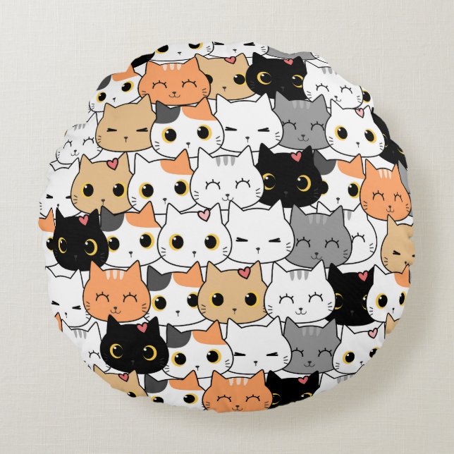 Coussins Ronds Kitty Wall (Devant)