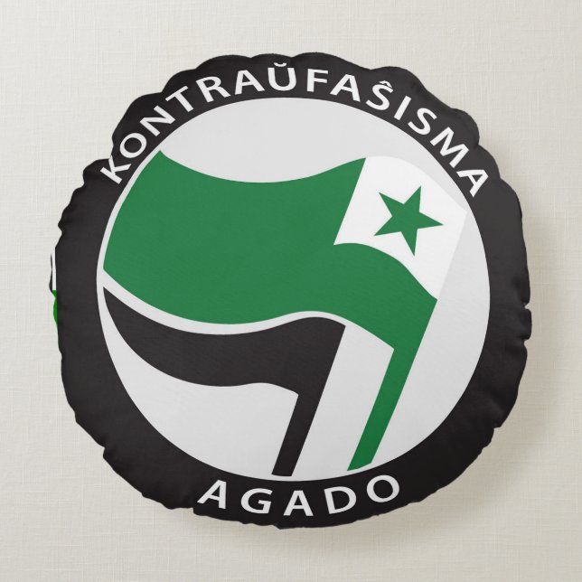 Coussins Ronds Kontraŭfaŝisma-agado Esperanto (Devant)