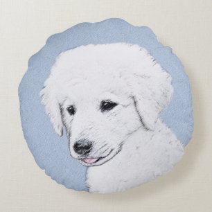 Coussins Ronds Kuvasz Peinture - Cute Original Chien Art
