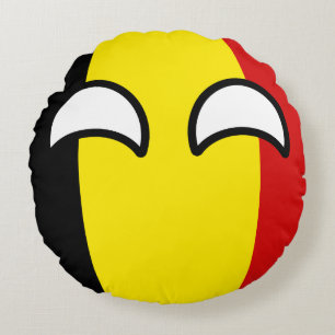 Coussins Ronds La Belgique Geeky tendante drôle Countryball