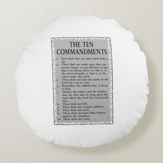Coussins Ronds La Bible des dix commandements (Devant)