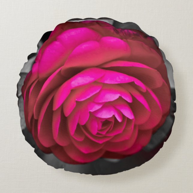 Coussins Ronds La Camélia rose  (Devant)
