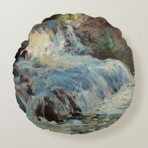 Coussins Ronds La cascade par Twachtman, l'impressionnisme Vintag