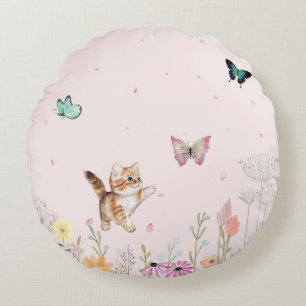 Coussins Ronds La chasse aux papillons