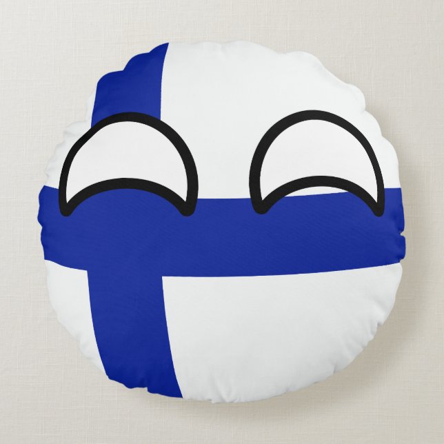 Coussins Ronds La Finlande Geeky tendante drôle Countryball (Devant)