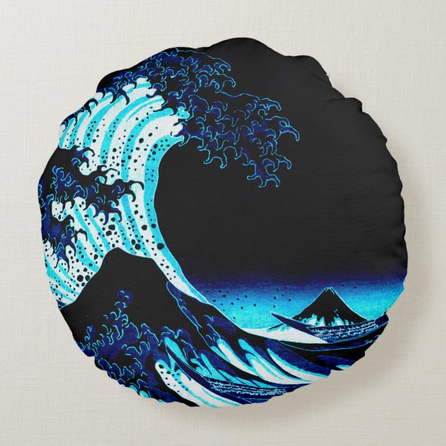 Coussins Ronds La Grande Vague Deep Blue (Dos)