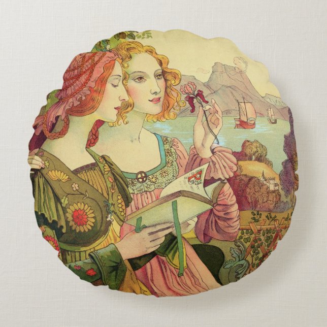 Coussins Ronds La légende d'or, 1897, de "L'Estampe Moderne", (Devant)