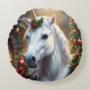 Coussins Ronds « La Licorne de Noël »