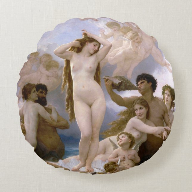 Coussins Ronds La Naissance de Vénus de William-Adolphe Bouguerea (Devant)