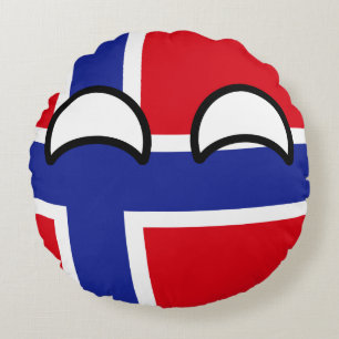 Coussins Ronds La Norvège Geeky tendante drôle Countryball