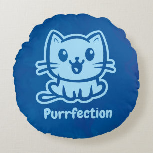 Coussins Ronds La perfection, très mignon chaton d'anime