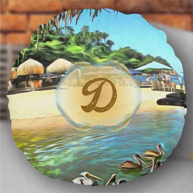 Coussins Ronds La rivière rencontre l'océan 0330 (Créateur téléchargé)