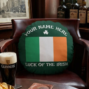 Coussins Ronds La Saint-Patrick Drapeau Irlande Nom Personnalisé