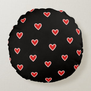 Coussins Ronds La Saint-Valentin Cœurs rouges et roses