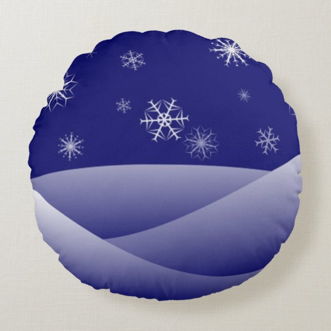 COUSSINS RONDS LA SCÈNE DE NEIGE D'HIVER (Devant)
