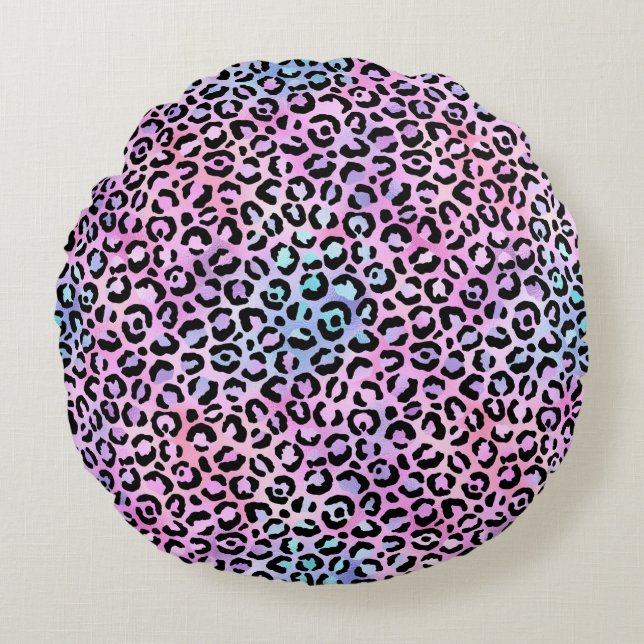 Coussins Ronds La série Iridescent Leopard Design 4 (Devant)