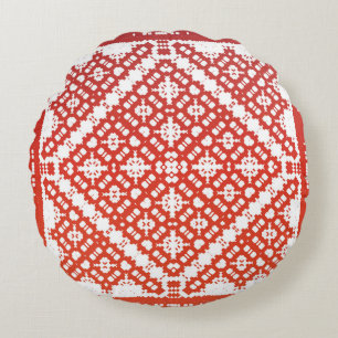 Coussins Ronds La talavera mexicaine traditionnelle ornée. Design