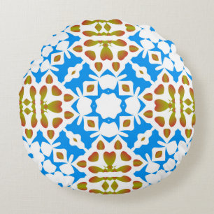 Coussins Ronds La talavera mexicaine traditionnelle ornée. Univer