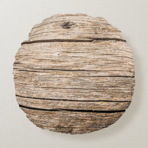 Coussins Ronds La texture d'un vieux bois rond sans écorce avec