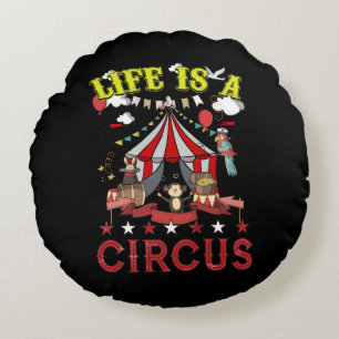 Coussins Ronds La Vie Est Un Carnaval De Cirque Tente Amusante Fê