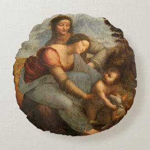 Coussins Ronds La Vierge et l'Enfant Sainte Anne Léonard de Vinci