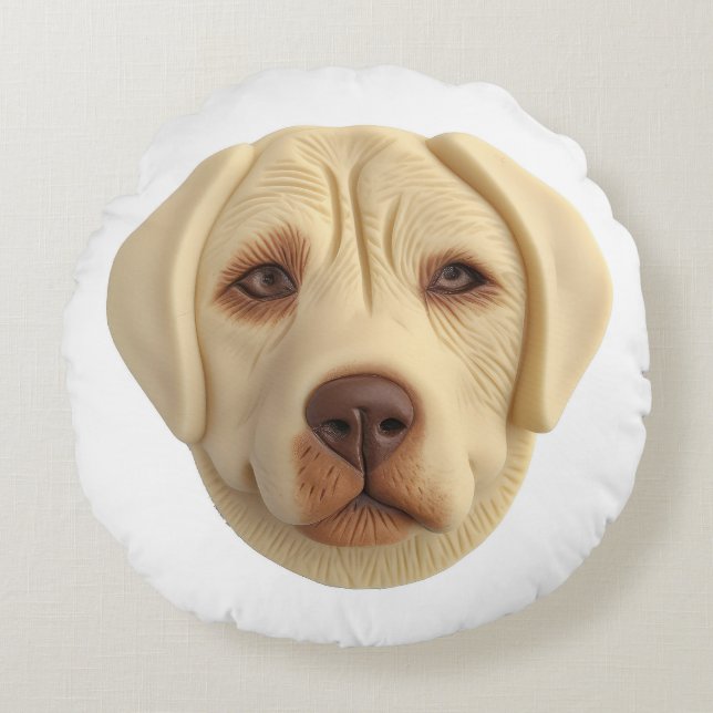 Coussins Ronds Labrador Chien 3D inspiré (Devant)
