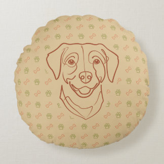 Coussins Ronds Labrador Retriever. Édition Bonheur !