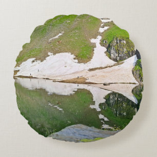 Coussins Ronds Lac Balea Paysage Alpin - Nature Sauvage Roumanie
