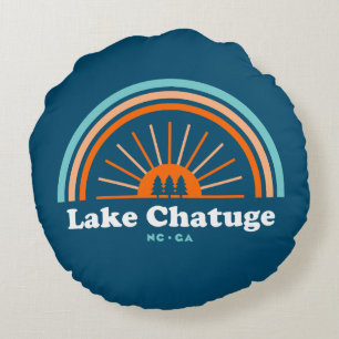 Coussins Ronds Lac Chatuge Caroline du Nord Géorgie Rainbow Thon