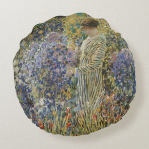 Coussins Ronds Lady in a Garden par Frederick Frieseke, Art