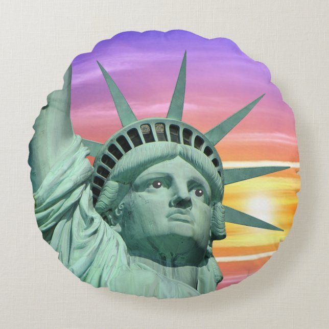 Coussins Ronds Lady Liberty et Sunrise (Devant)