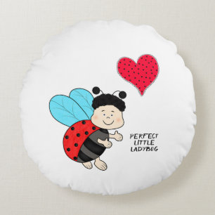 Coussins Ronds Ladybug avec coeur