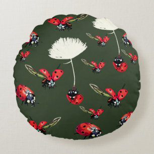 Coussins Ronds Ladybugs, Lady bug Round Cushion
