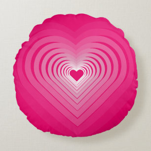 Coussins Ronds L'Amour Rose - Coeurs