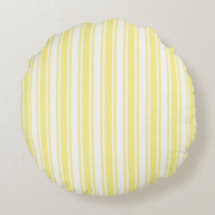 Coussins Ronds Landes de bonbons jaune et blanc citron