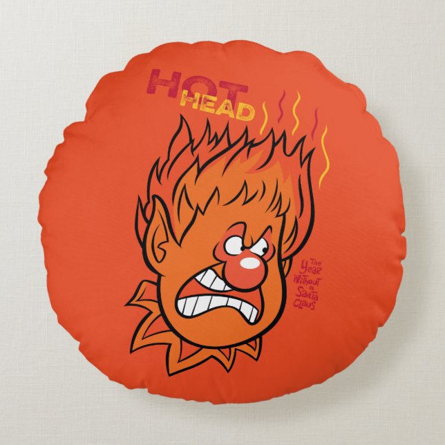 Coussins Ronds L'ANNÉE SANS SANTA CLAUS™ | Tête chaude (Devant)