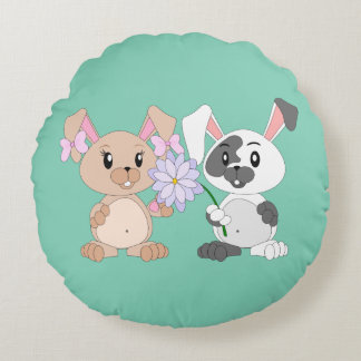 Coussins Ronds Lapin - carreau rond (16")
