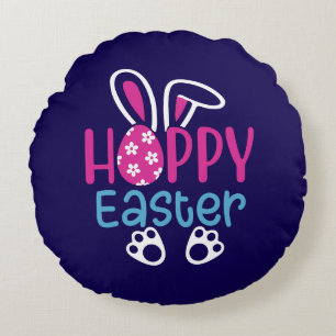 Coussins Ronds Lapin de Pâques Œuf Mignon Design de Printemps