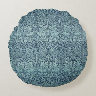 Coussins Ronds Lapin Frère par William Morris Motif de textile bl