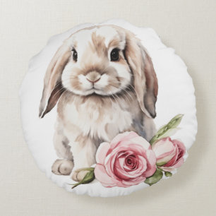 Coussins Ronds Lapin Lapin Accumulé Rose Rose Rose